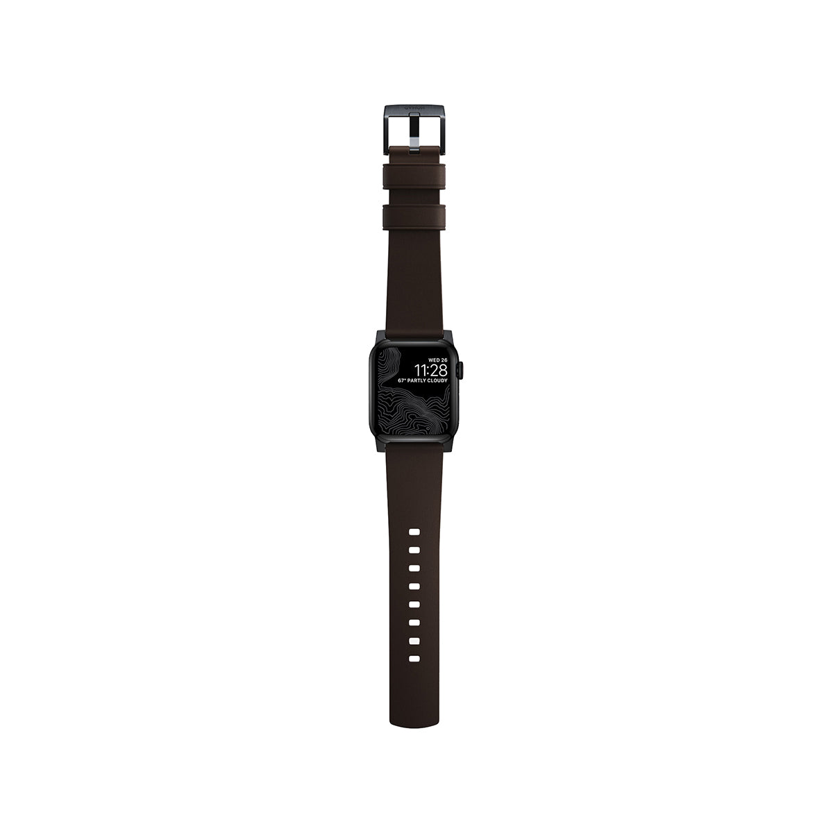 Nomad Active Band Pro for Apple Watch 40mm/41mm - Genuine Brown Leather Strap with Black Hardware | Durable Sport Band for Running, Swimming & Everyday Wear