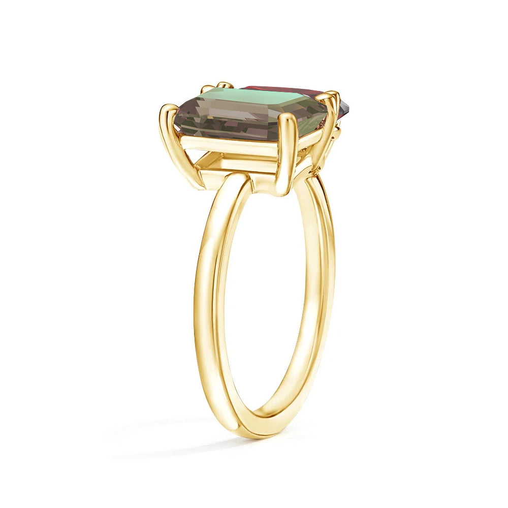 Personalized Alexandrite Toi et Moi Anniversary Ring - Custom Birthstone Jewelry for Couples, Engagements & Romantic Gifts