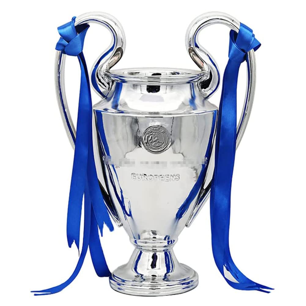 ADLUH Silver Football Champions Trophy - 44cm Resin Collectible for Club League Fans, Office Decor, Souvenir & Gift Idea | Perfect for Sports Enthusiasts, Trophy Displays & Fan Collections