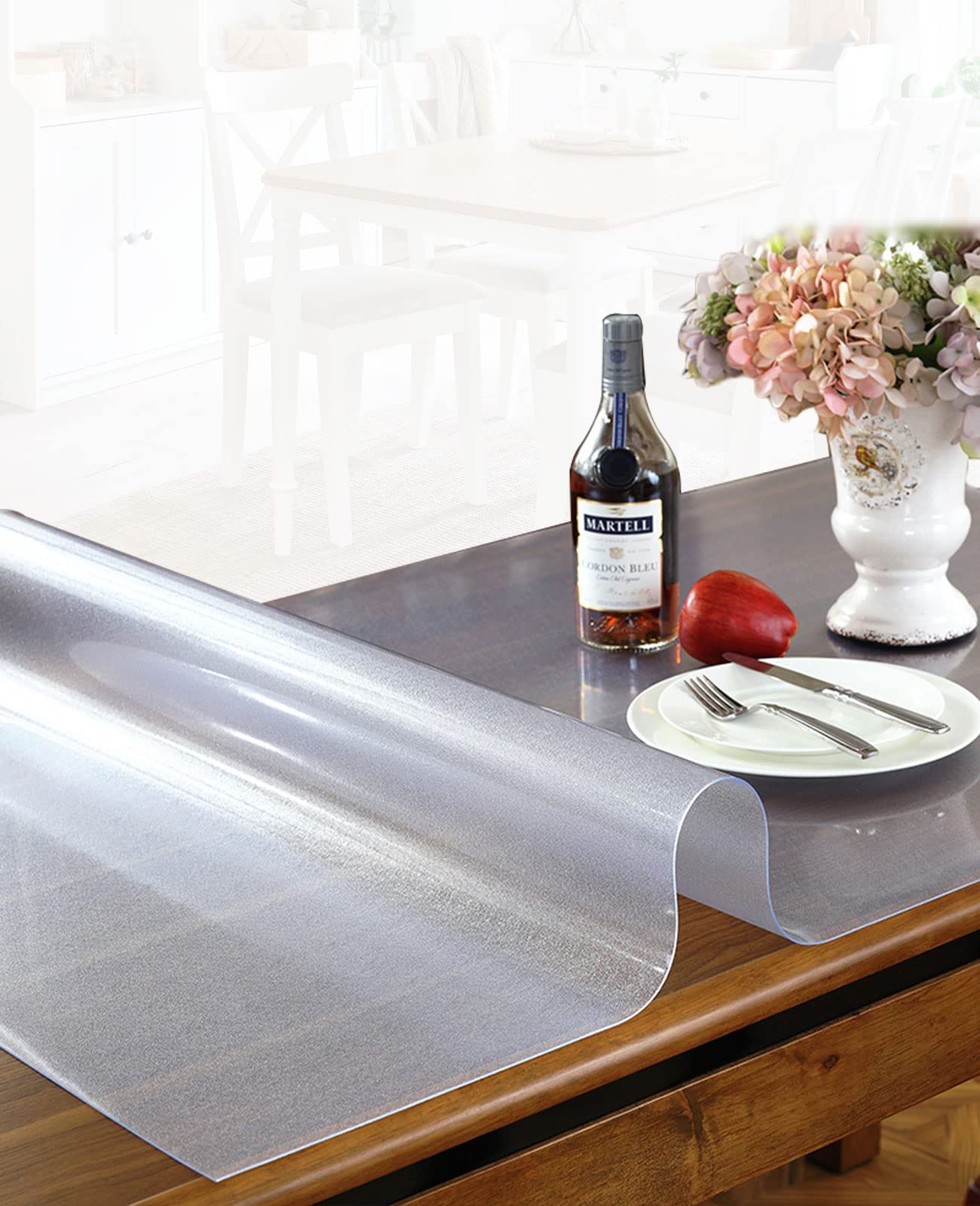 Clear Plastic Table Cover 24x36 Inch - Waterproof Non-Slip for Dining & Kitchen Tables