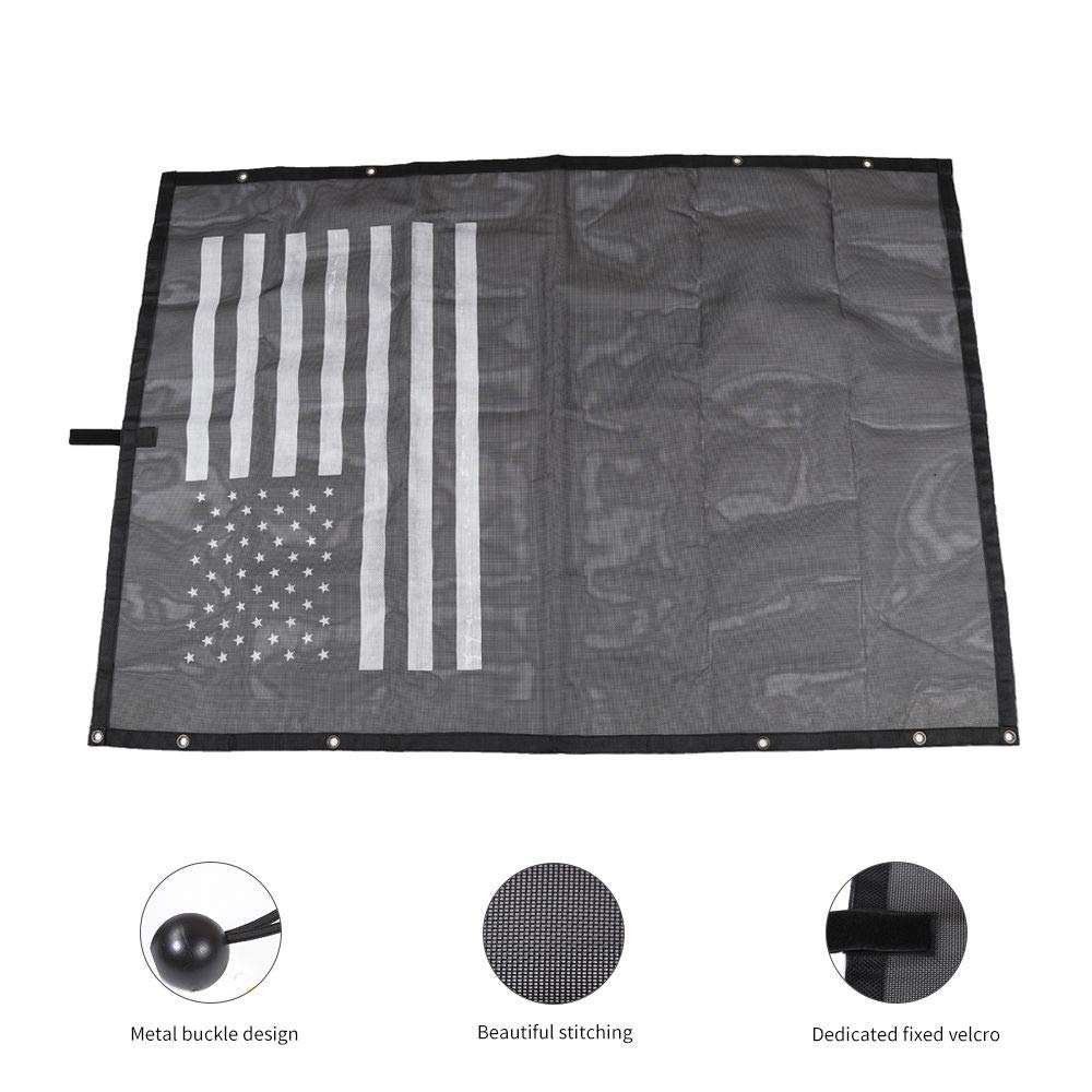 UV Protection Mesh Sunshade Bikini Top for Jeep Wrangler TJ 1997-2006 - American Flag Design | Perfect for Beach, Off-Roading & Summer Adventures