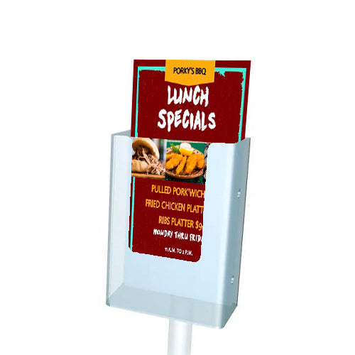 22x28 Modern Poster Display Stand - Double Sided Top Load Sign Holder with Adjustable Height, Black & Silver Floor Stand for Retail Stores, Events & Trade Shows - Durable Indoor Advertising Solution