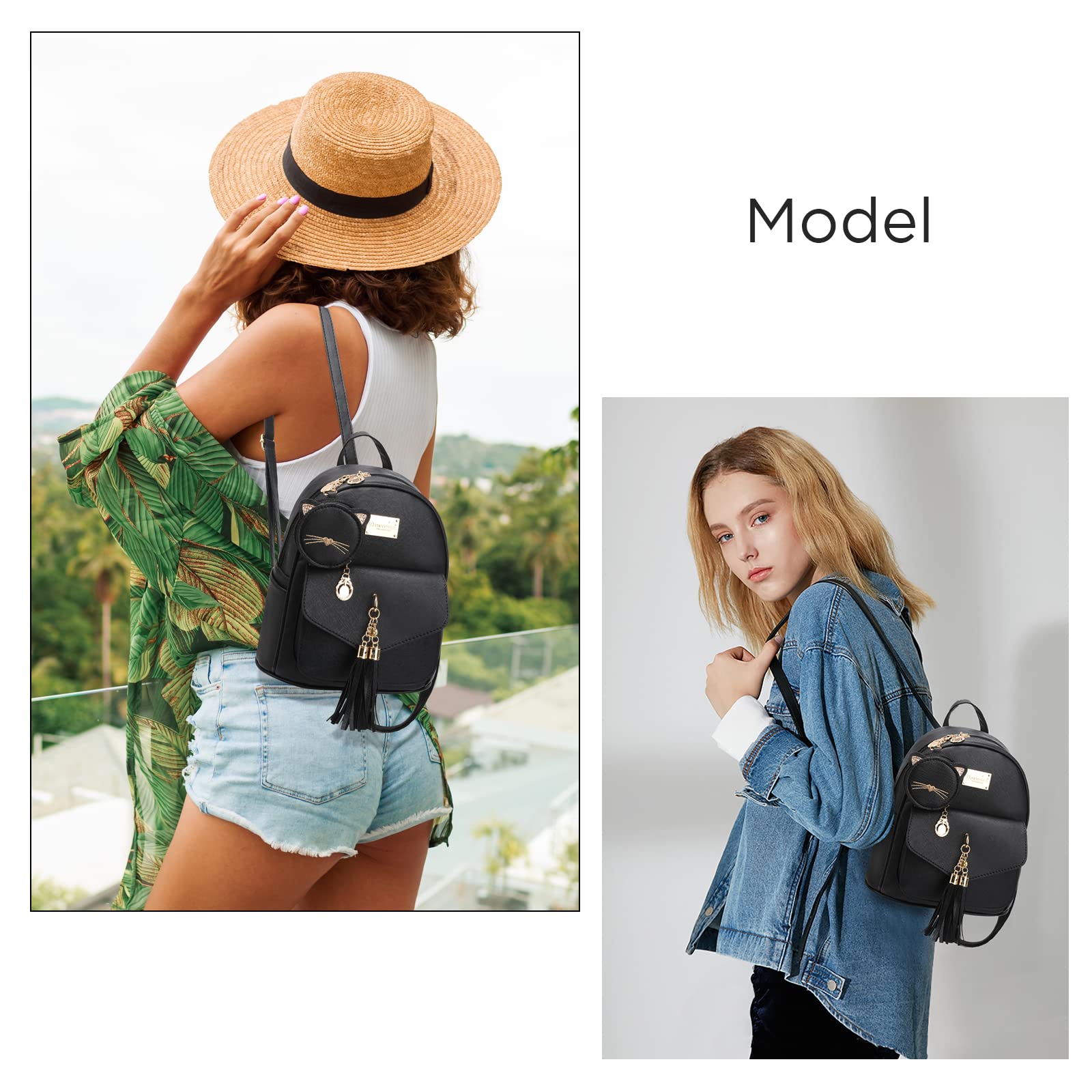 IHAYNER Girls Fashion Backpack - Mini Leather Purse Backpack for Women & Teens, Small Cute Backpack with Coin Pocket (Perfect for School, Travel & Daily Use)