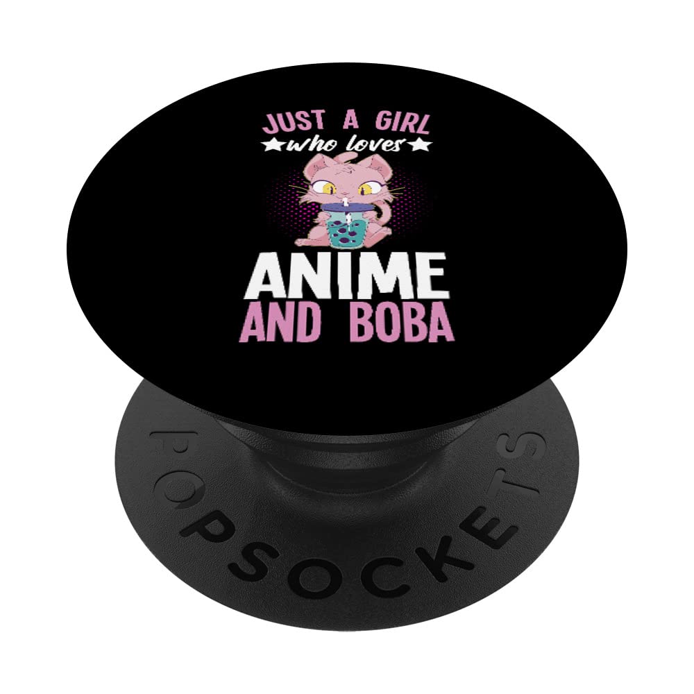 Anime and Boba Manga PopSockets - Swappable Anime Girl PopGrip for Phone Cases - Perfect for Anime Fans, Bubble Tea Lovers, and Manga Collectors