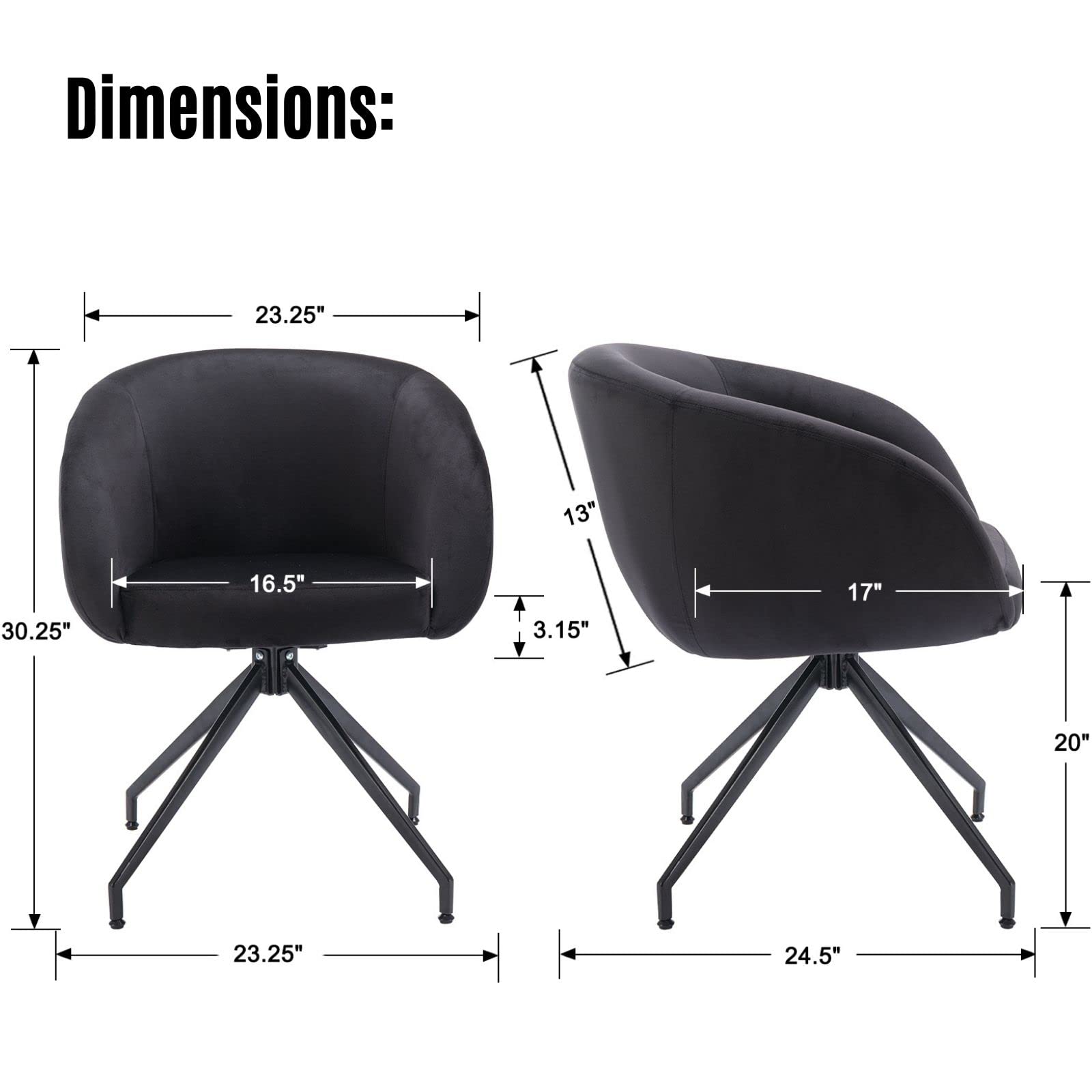 LukeAlon Modern Velvet Swivel Black Boucle Chair - 20