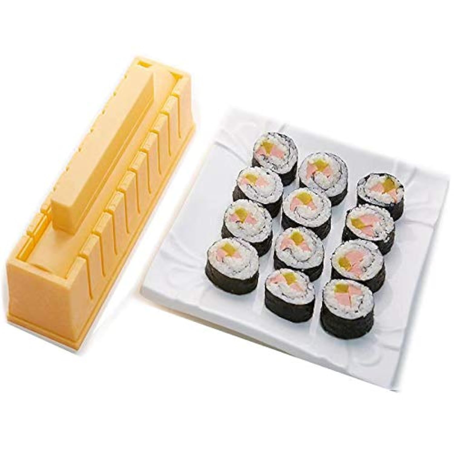 YUHE Sushi Maker Kit - Round Sushi Mold for Homemade Sushi Rolls, Easy DIY Sushi Making Tools with Rice Presser - Perfect for Parties, Meal Prep & Japanese Cuisine Lovers