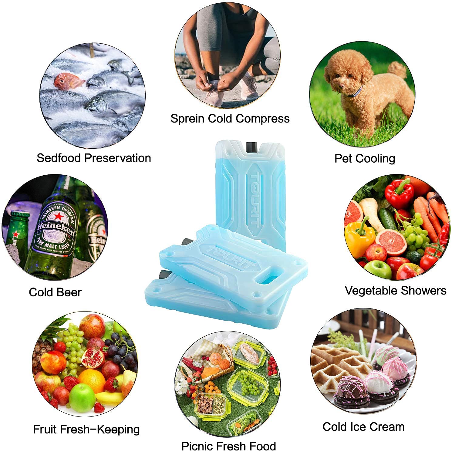 TOURIT Reusable Ice Pack for Lunch Box 8.75