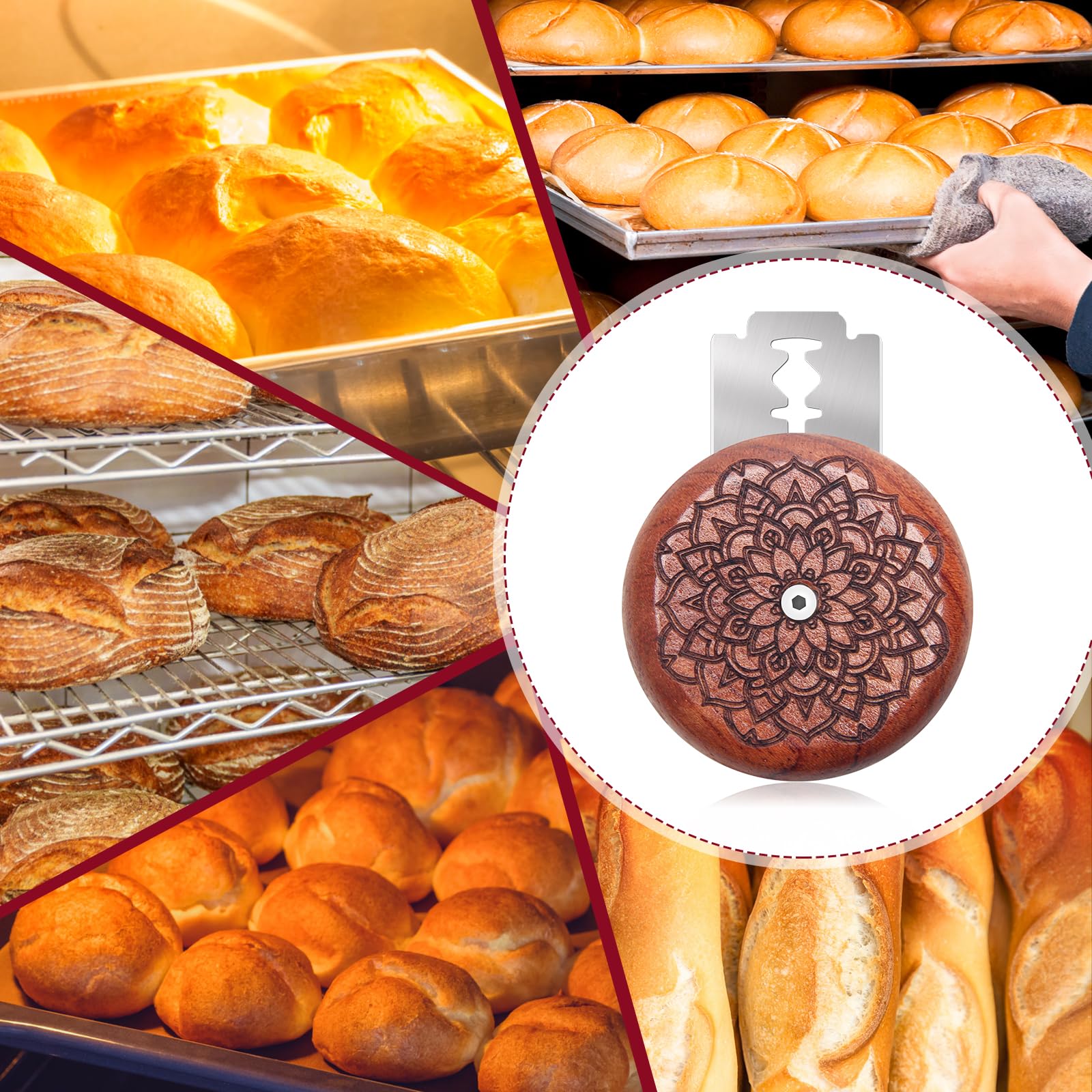 Premium Sourdough Bread Lame Scoring Tool Kit - 1 Wooden Handle + 10 Stainless Steel Razor Blades with Protective Cover - Professional Dough Scoring Tool for Artisan Bread Baking at Home | Perfect for Sourdough, Baguettes & Homemade Breads
