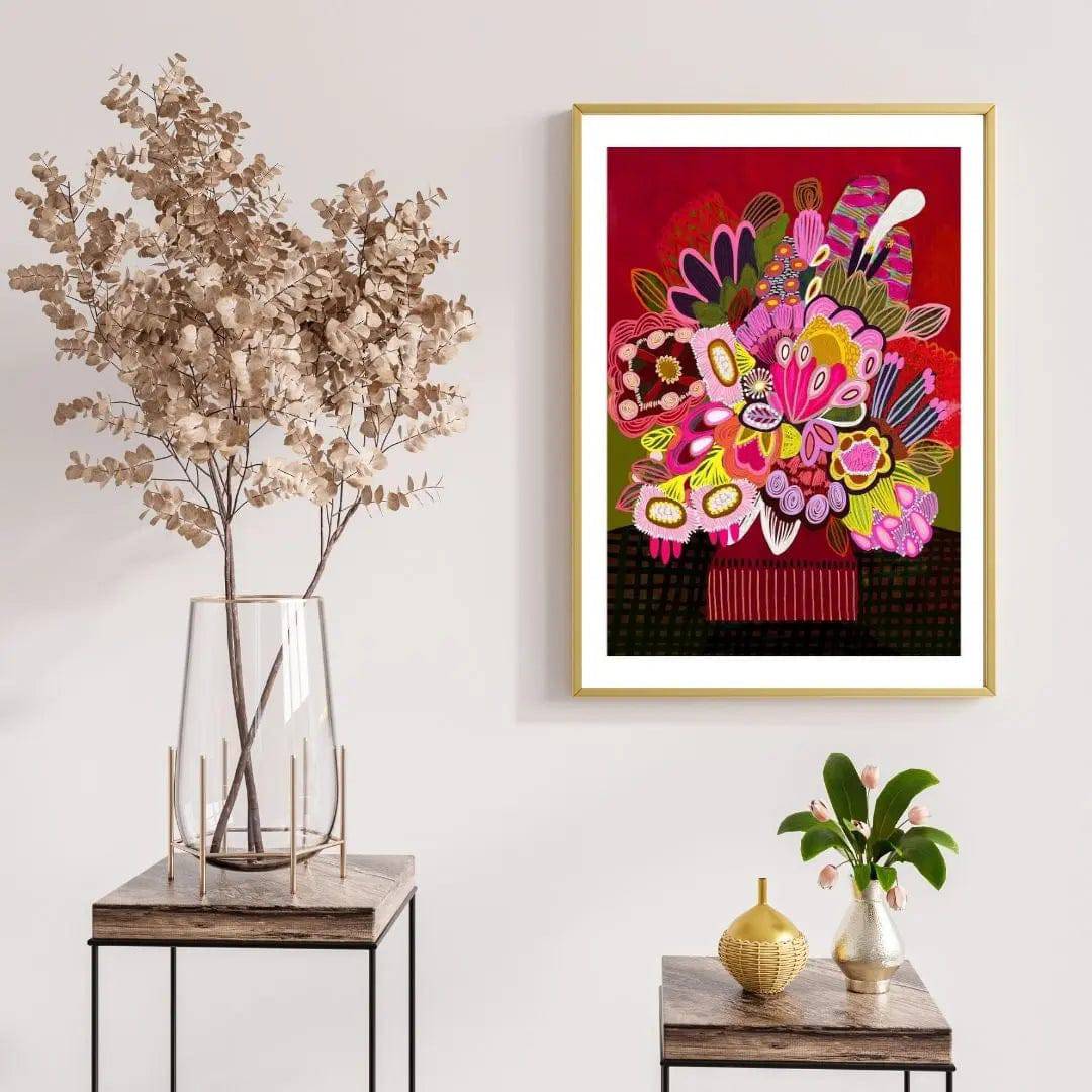 Botanica Stupenda Modern Art Print - Vibrant Botanical Wall Decor for Living Room, Bedroom & Office | Perfect Home & Office Decoration