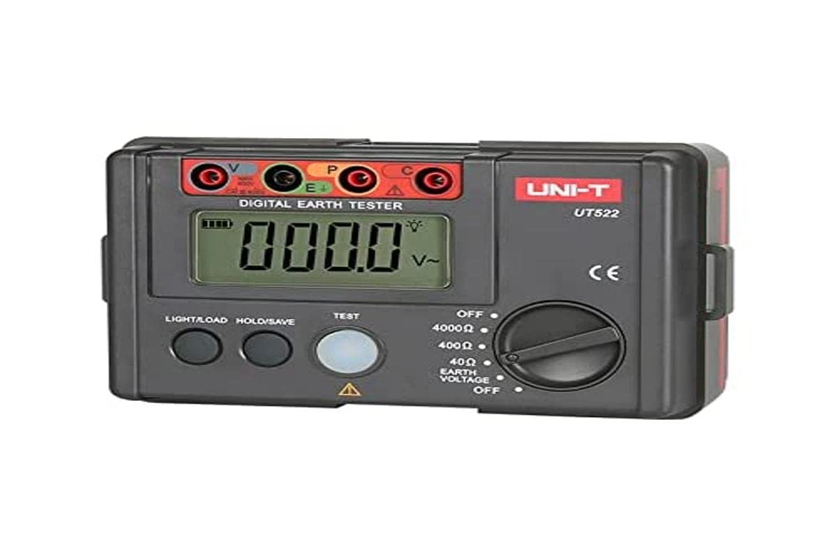 UNI-T UT522 Digital Earth Ground Resistance Tester with AC Earth & Insulation Resistance Testing - Professional Electrical Safety Equipment for Home, Industrial and Outdoor Use