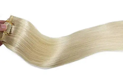 Premium 9A Brazilian Clip-In Human Hair Extensions - 7pcs Double Weft for Instant Volume & Length | Perfect for Weddings, Parties & Everyday Styling