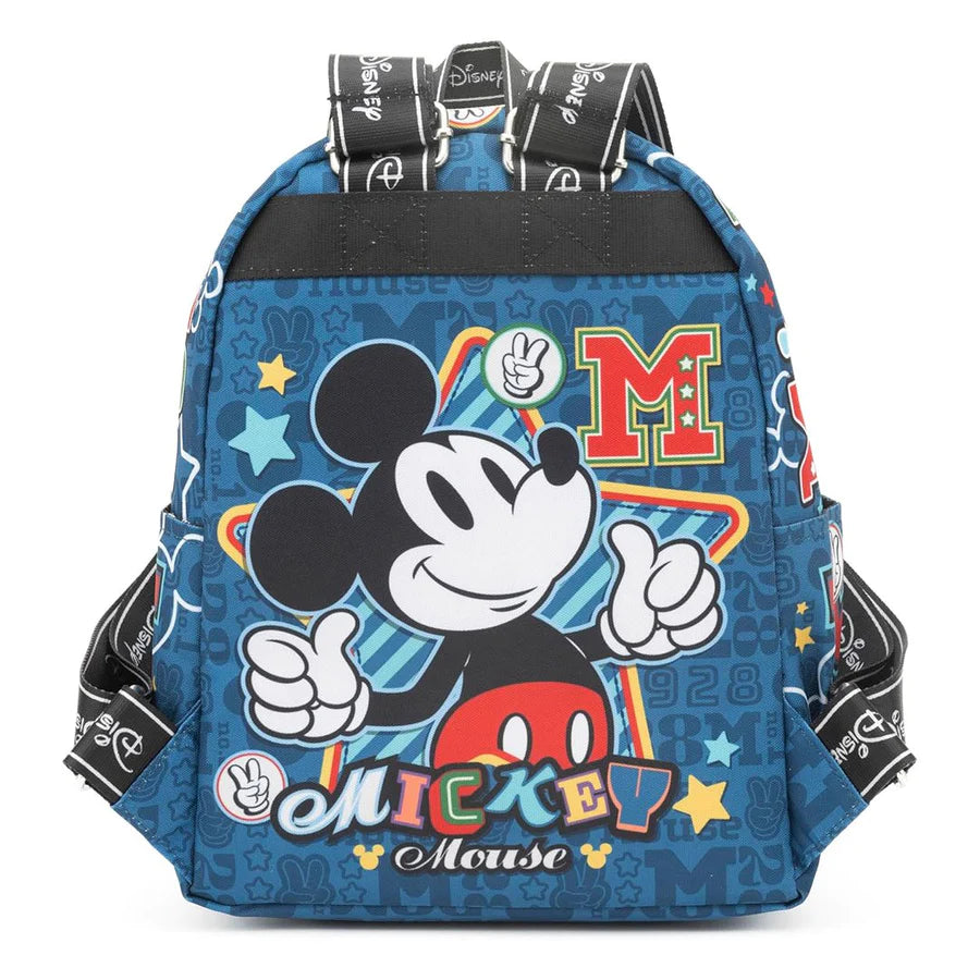 Disney Mickey Mouse 13 Inch Nylon Mini Backpack for Kids - Lightweight School Bag for Boys & Girls - Perfect for Daycare, Travel & Theme Park Visits