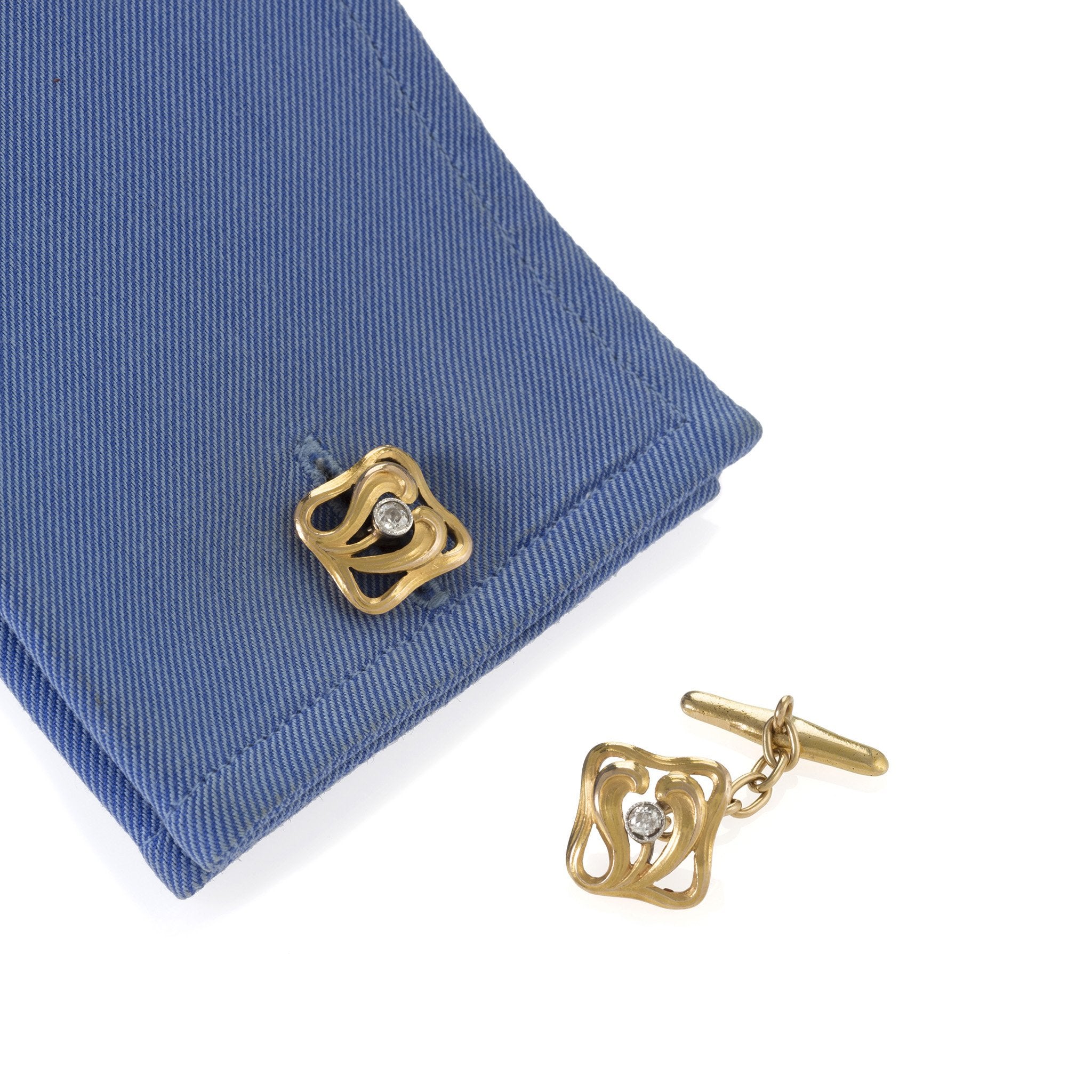 Luxury Gold & Diamond Cufflinks for Men - Elegant Wedding, Prom & Formal Event Accessories - Perfect Gift for Grooms & Professionals