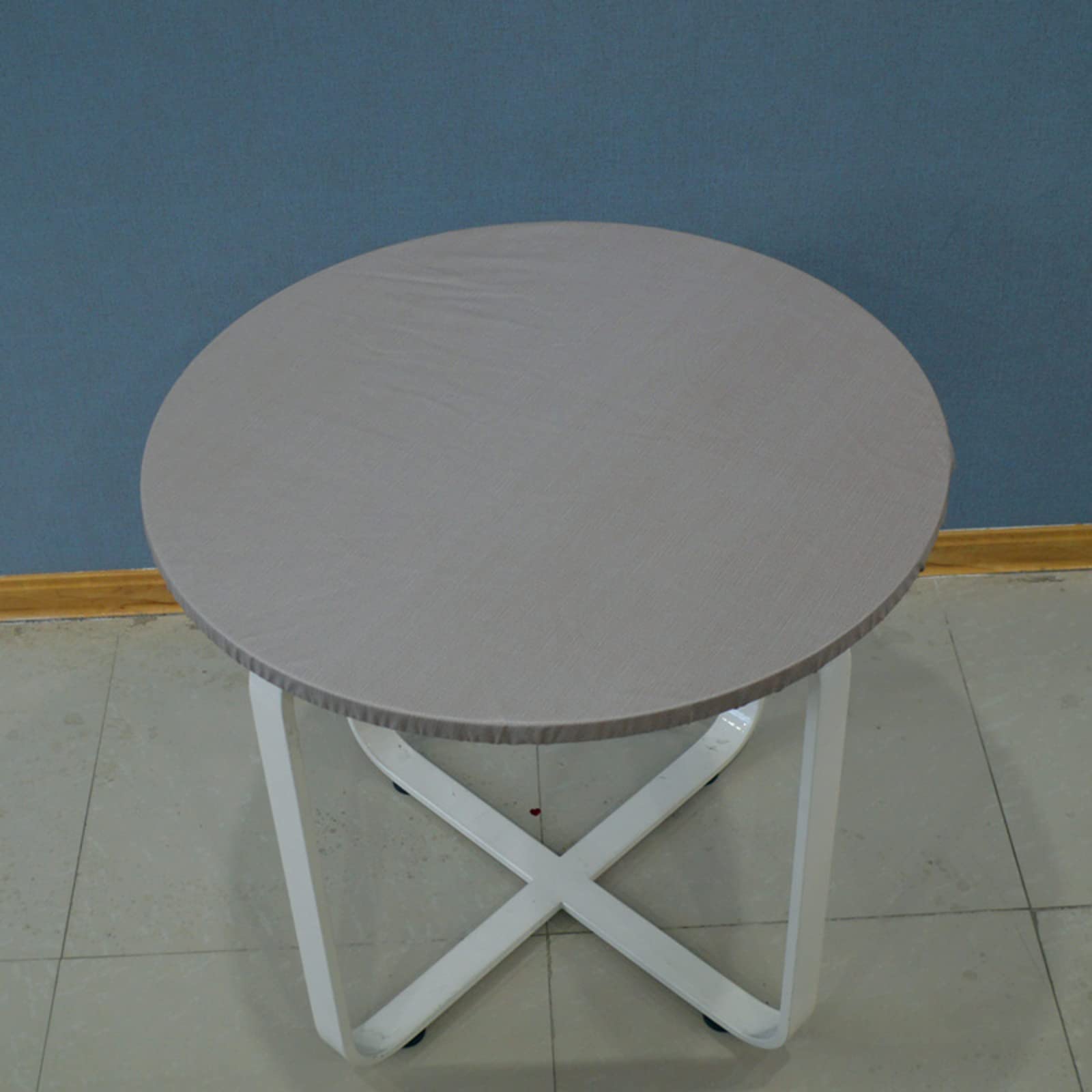 Waterproof Round Vinyl Tablecloth for Outdoor Small Table - 50cm/20in Elastic Edge, Non-Slip Wrinkle-Free Table Cover for Patio, Kitchen, Dining Room | Perfect for Picnics, BBQs, and Outdoor Dining