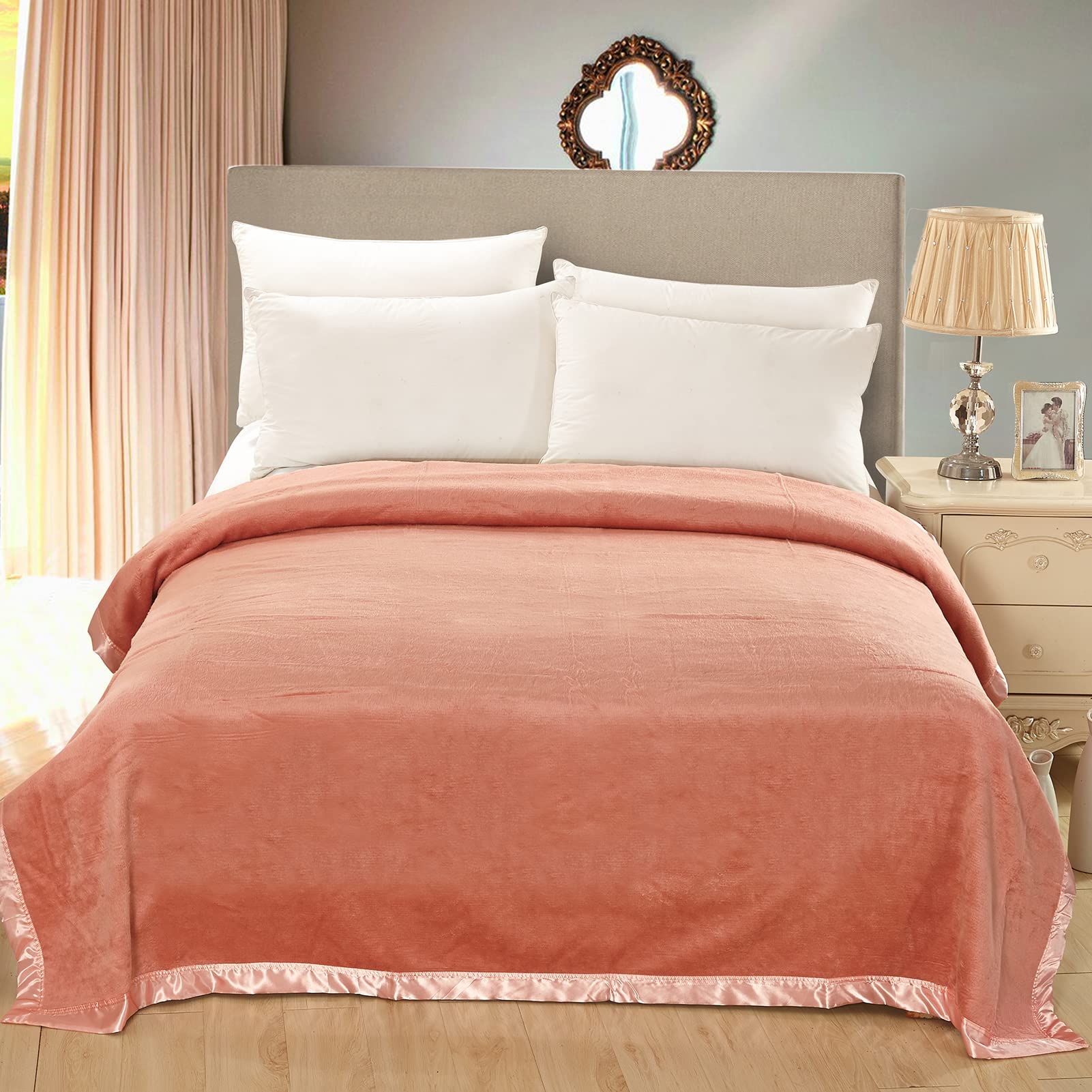 Luxury LilySilk Throw Blanket - 100% Mulberry Silk Fluffy Bed Blanket for Couch & Bed - Lightweight All-Season Bedspread for Adults & Kids (Pink, 86''×95'') - Perfect for Sofa Lounging, Bedroom Decor & Cozy Evenings