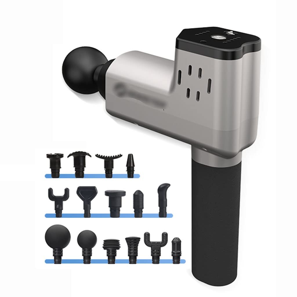 Electric Muscle Massager for Deep Tissue Relief - T-Type Fitness & Fascia Massage Tool (Silver, 4.2x3.5x24cm) - Perfect for Post-Workout Recovery & Muscle Relaxation at Home/Gym