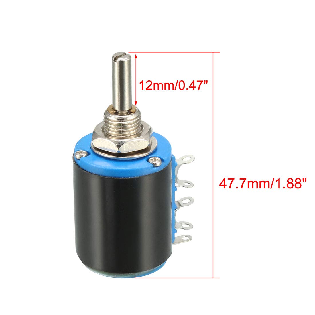 uxcell 2.2K Ohm Adjustable Wire Wound Multi-Turn Precision Potentiometer (5pcs) - Perfect for Audio Equipment, DIY Electronics & Circuit Board Projects
