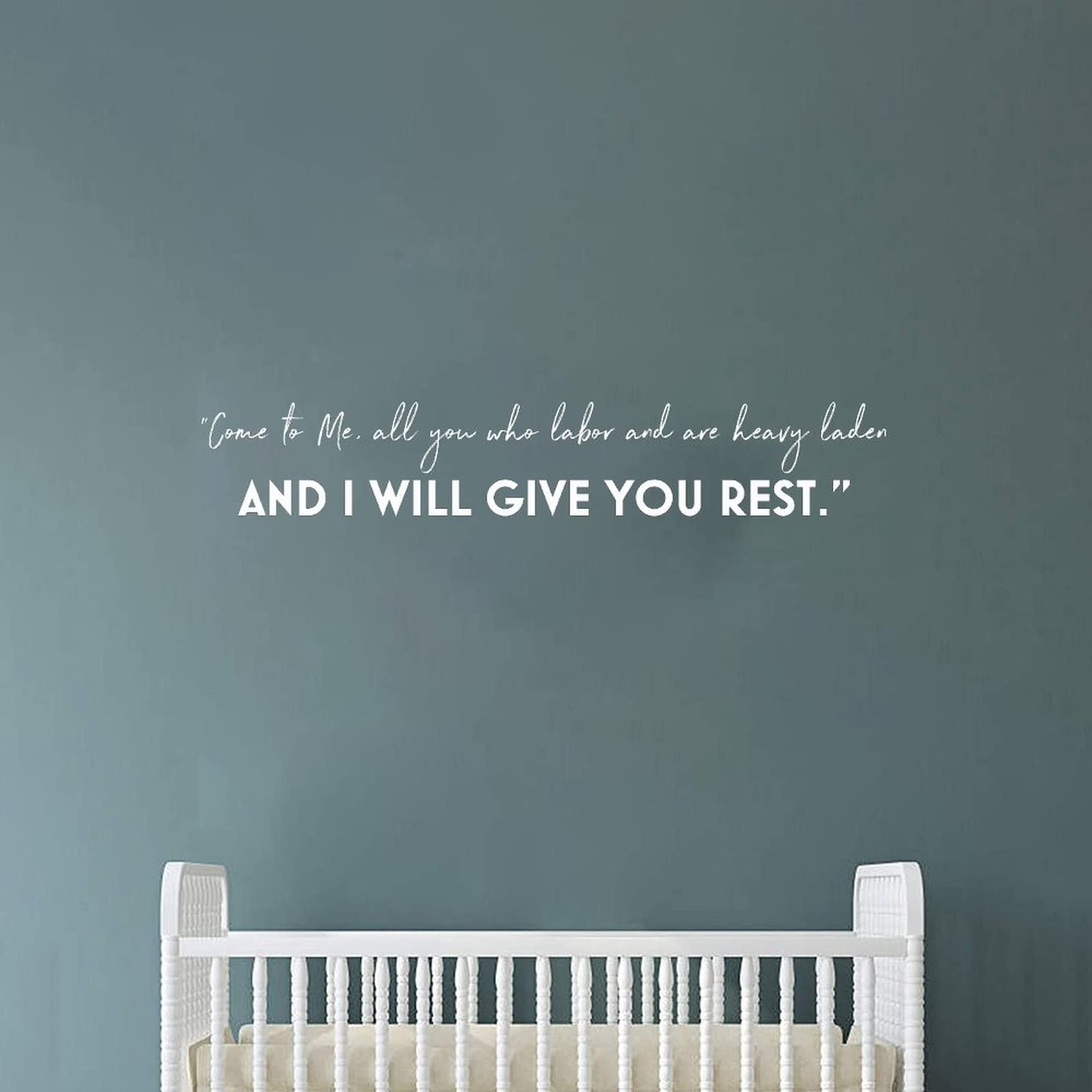Inspirational Wall Decal - 'Come to Me All You Who Labor' Bible Quote Sticker for Living Room, Family Room & Office - 22 Inch Motivational Wall Art - Perfect for Home Decor & Spiritual Encouragement
