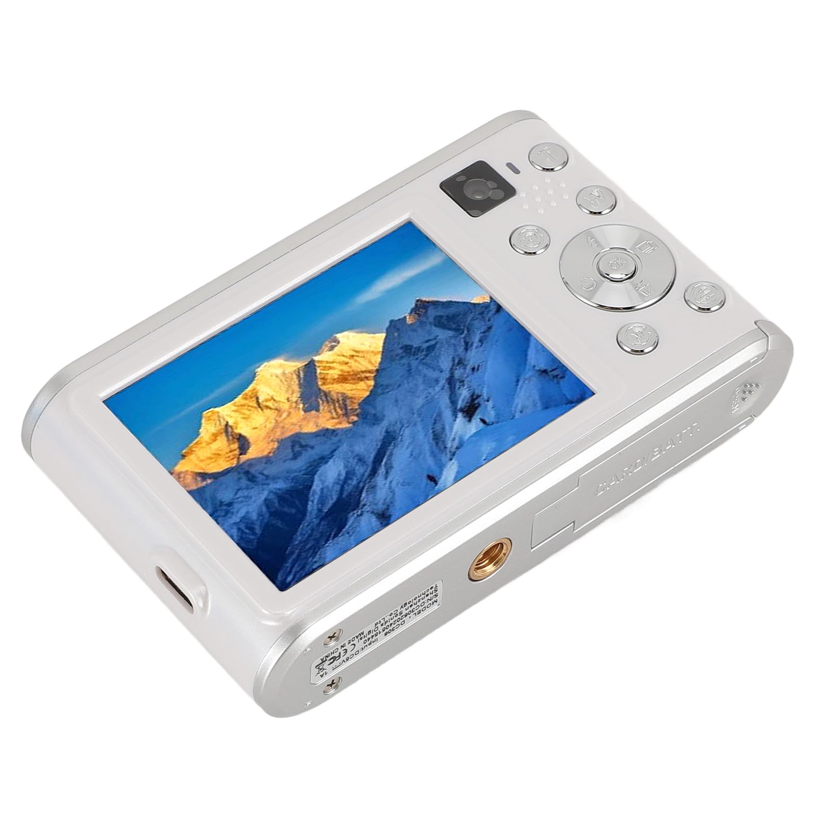 4K Compact Digital Camera with 2.8 Inch Screen - Perfect for Beginners & Students, Travel Photography & Vlogging (White)