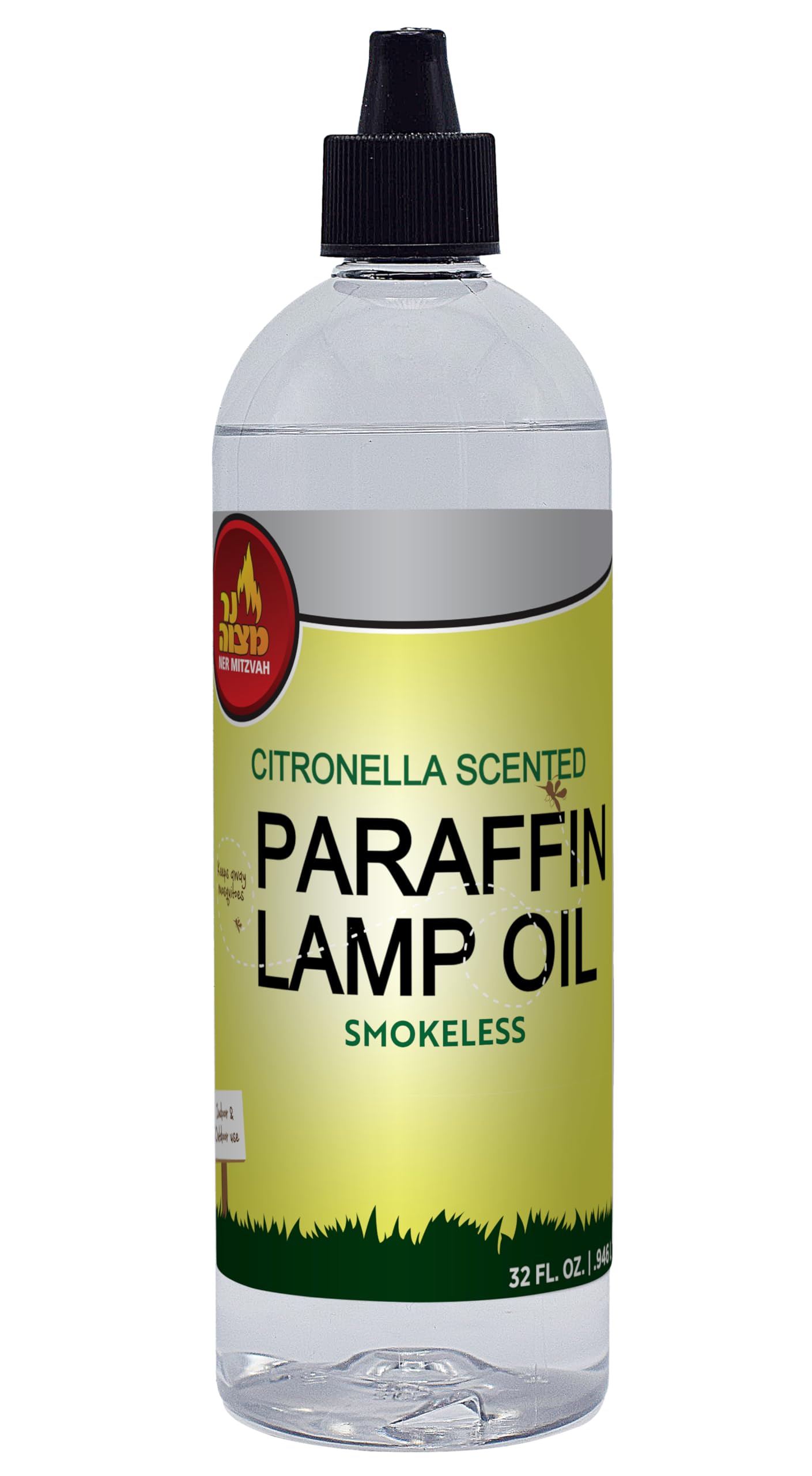 Premium Citronella Scented Lamp Oil - 32oz Smokeless Mosquito Repellent for Indoor/Outdoor Use | Paraffin Oil for Lanterns, Torches & Candles | Perfect for Patio, Camping & Backyard Gatherings