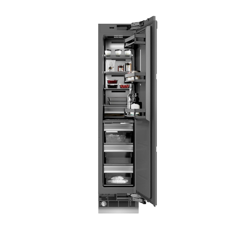 ZLINE Autograph Edition 18 Inch 8.6 cu ft Panel Ready Right Hinge Column Freezer - Graphite Gray Interior & Matte Black Accents (RBCFVRZ 18 MB) | Perfect for Home Bars, Basements & Commercial Kitchens