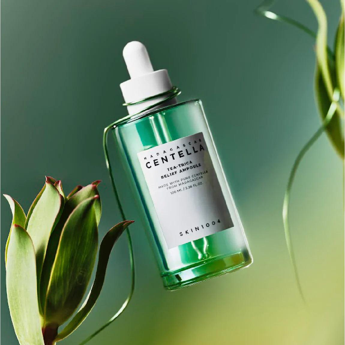 SKIN1004 Madagascar Centella Tea Trica Relief Ampoule 100ml | Oil Control & Anti-Acne Facial Serum for Oily Skin | Korean Skincare for Acne-Prone & Sensitive Skin | Perfect for Daily Soothing & Hydration Routine