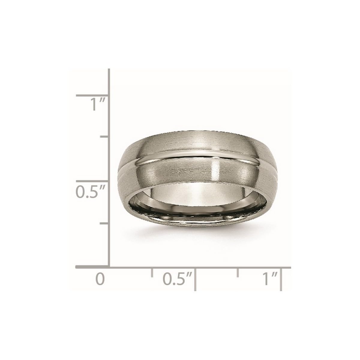 Titanium Grooved 8mm Brushed & Polished Unisex Wedding Band Ring for Women & Men - Durable Comfort Fit Ring for Everyday Wear, Anniversary Gift & Couple Jewelry