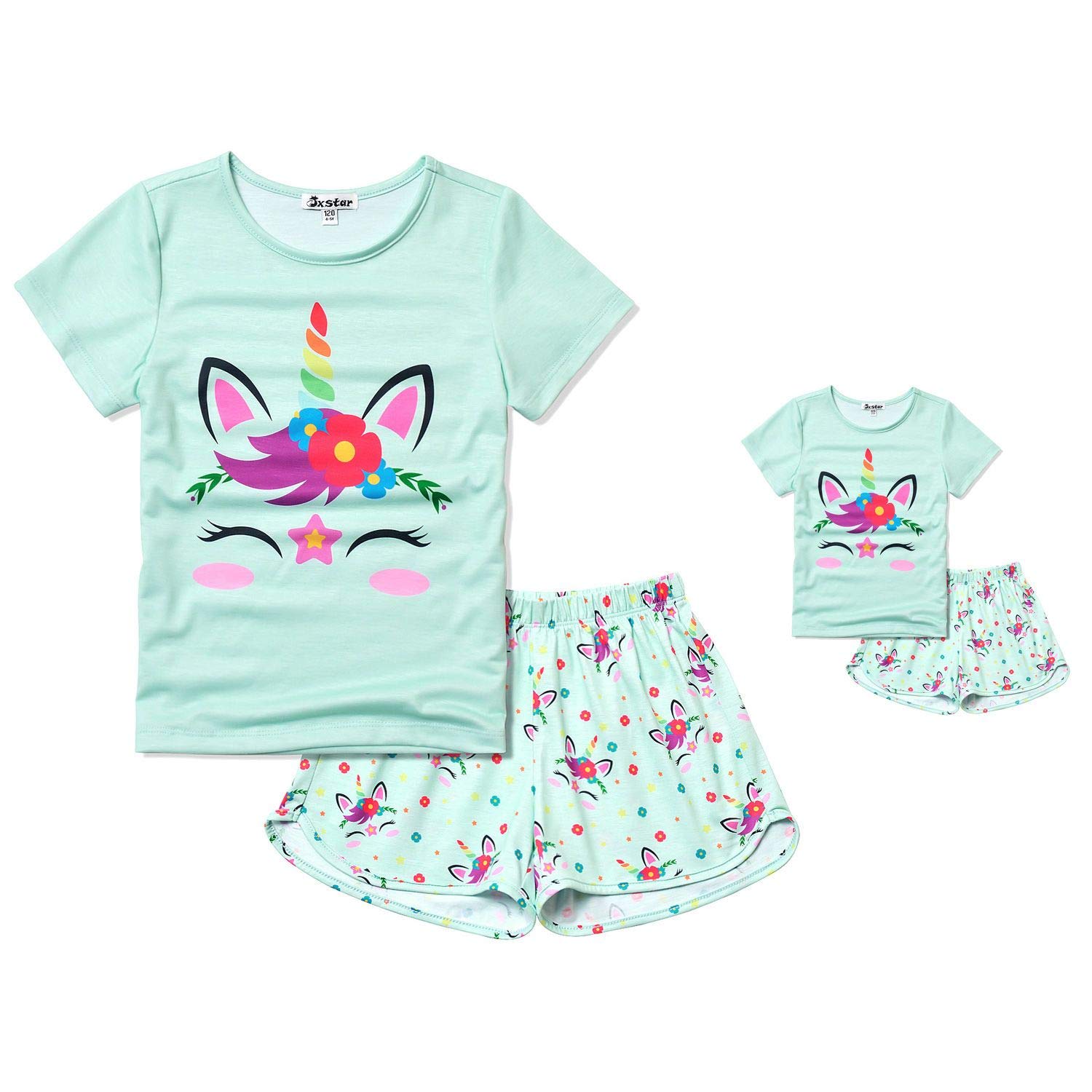 **Matching Unicorn Pajama Set for Girls & Dolls | American Girl Doll Clothes | Soft & Comfortable Kids Sleepwear for Bedtime & Playtime**
