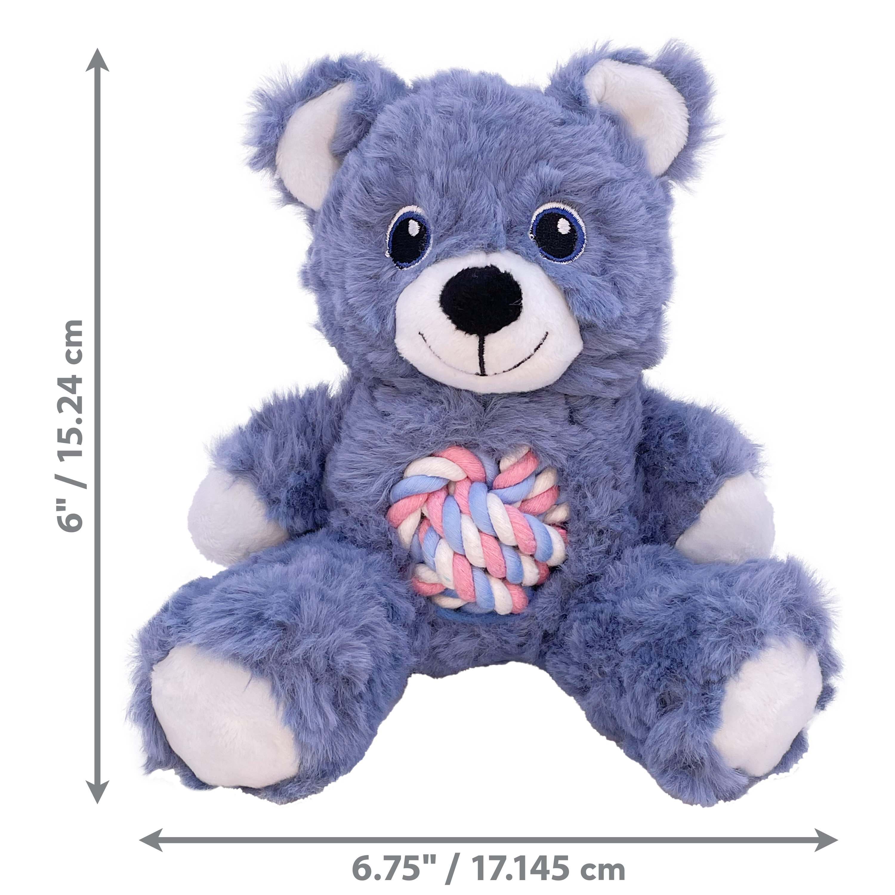 KONG Knots Teddy Dog Chew Toy - Durable Plush Chew Toy for Dogs, Puppies & Aggressive Chewers | Perfect for Playtime, Training & Anxiety Relief