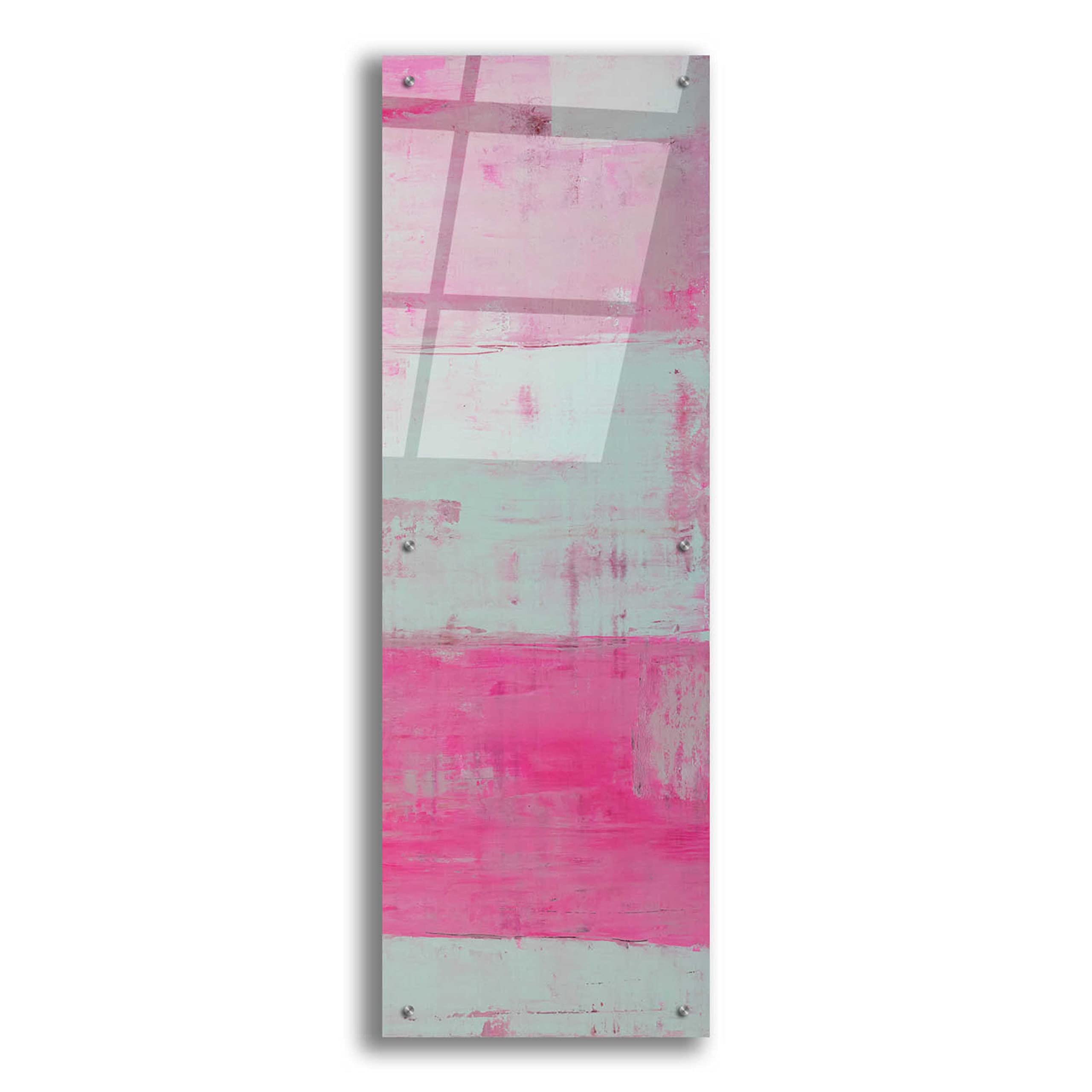 Epic Art 'Panels in Pink II' by Erin Ashley - Modern Acrylic Glass Wall Decor, 16x48 Inches - Perfect for Living Room, Bedroom & Office Decor