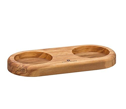 Premium Zassenhaus 7.5-inch Olive Wood Pepper and Salt Mill Set with Stand - Natural Wood Grinder for Kitchen, Dining Table & Gourmet Cooking