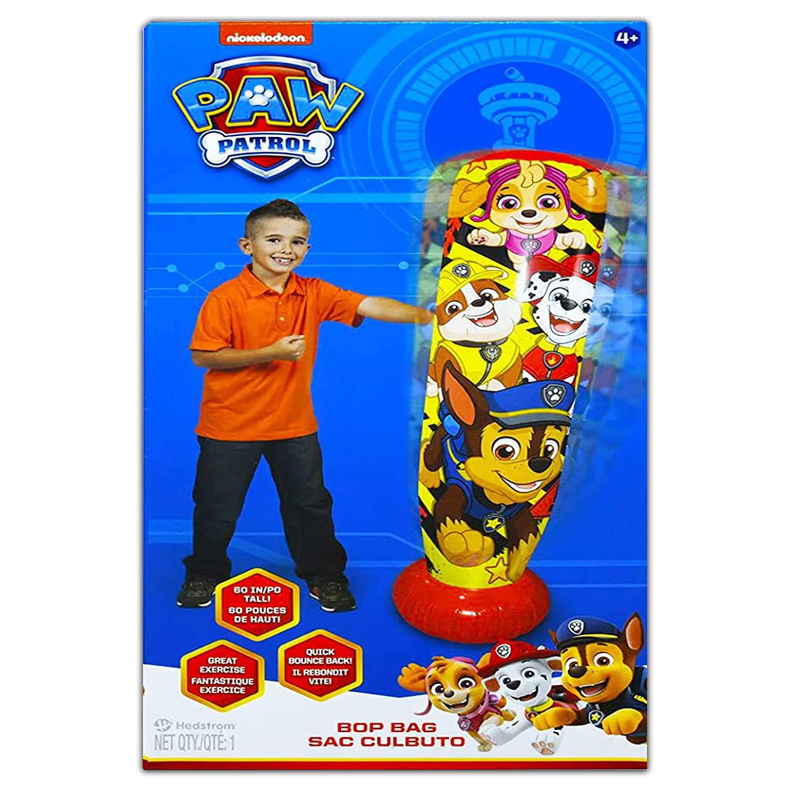 Paw Patrol Punching Bag for Kids with Stickers - Fun Indoor Play Toy