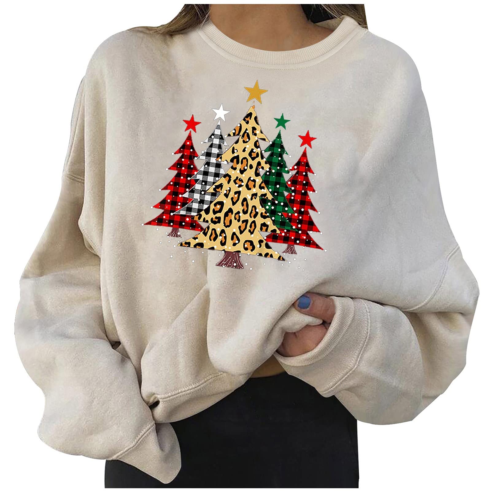 FMCHICO Women's Oversized Sweatshirt - Soft Fleece Crewneck Pullover Long Sleeve Loose Fit Casual Top for Women | Cozy Lounge Wear, Street Style, Fall Winter Fashion Outfits