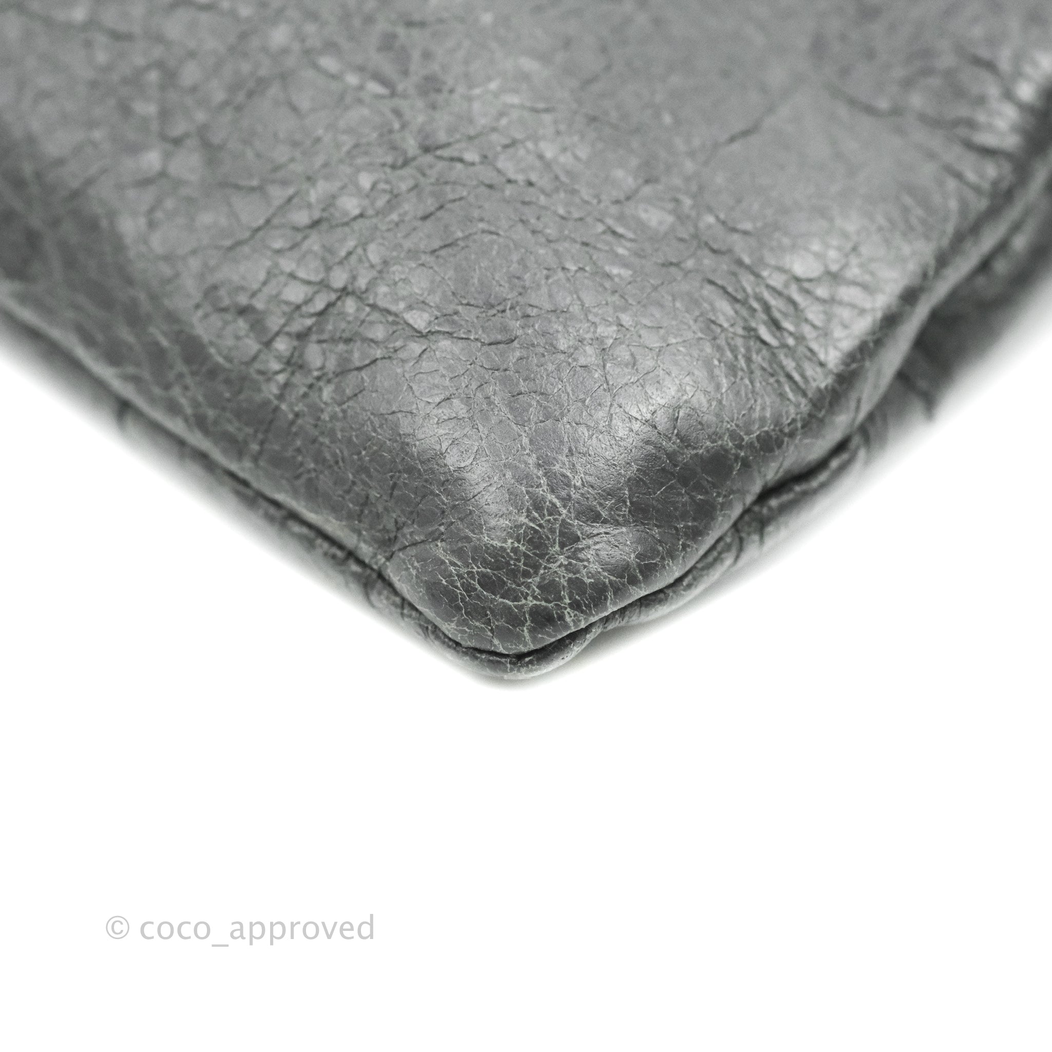 Balenciaga Classic Gold Hardware Envelope Strap Clutch Bag - Grey Luxury Crossbody Purse for Women | Perfect for Evening Parties, Date Nights & Special Occasions
