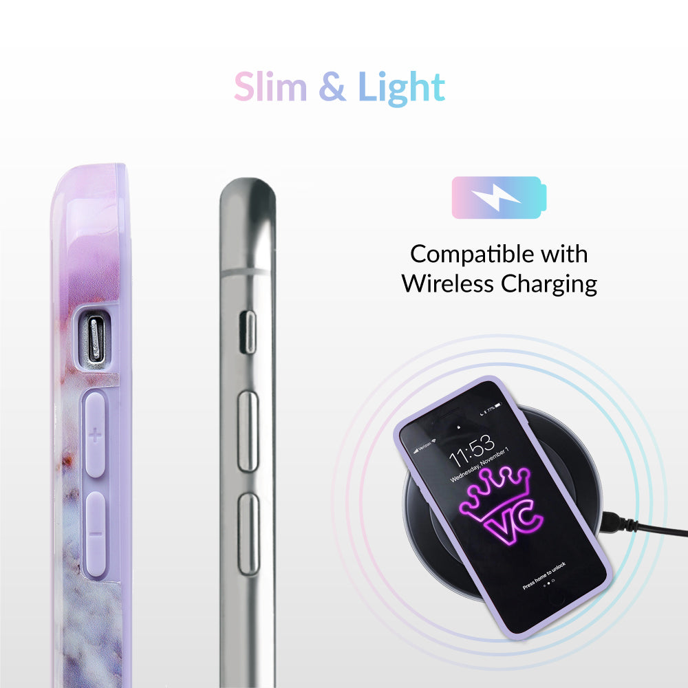 Violet Sky Marble iPhone Case - Premium Protective Cover for iPhone [Model Numbers] - Shatterproof & Stylish Design for Everyday Use, Work, and Travel