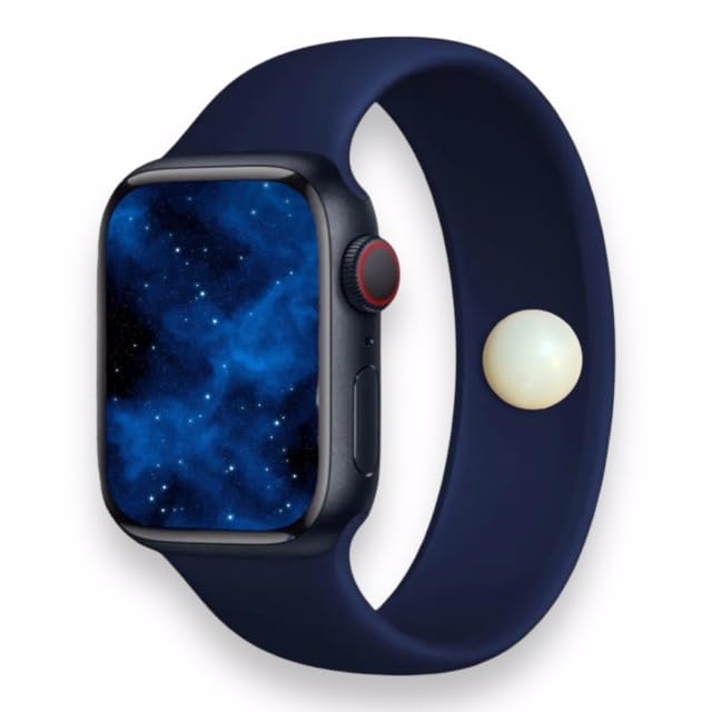 AcuBalance Acupressure Waterproof Silicone Solo Loop Strap for Apple Watch 38/41mm - Stress Relief, Balance & Mood Support - Comfortable Stretch Band for Fitness, Work & Daily Wear (Medium, Blue)