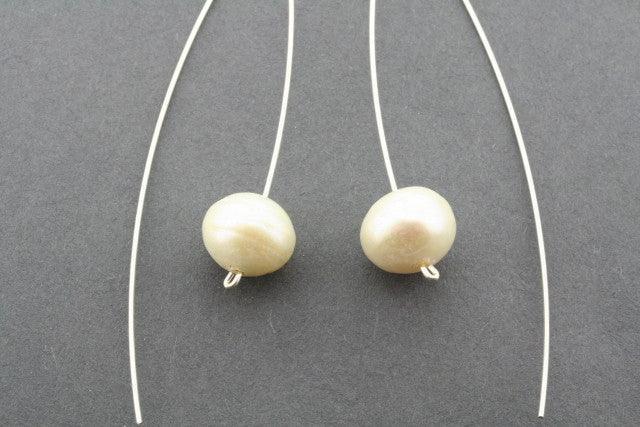 Elegant Pearl Drop Earrings for Women - Sterling Silver Dangle Earrings - Perfect for Weddings, Parties & Evening Events