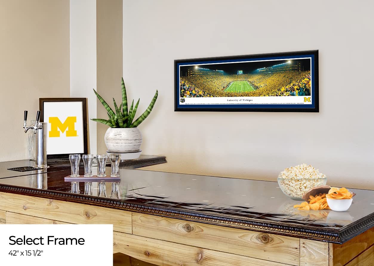 Michigan Football Under The Lights - Panoramic Posters & Framed Pictures by Blakeway Panoramas | Perfect for Game Room, Sports Bar & College Dorm Decor