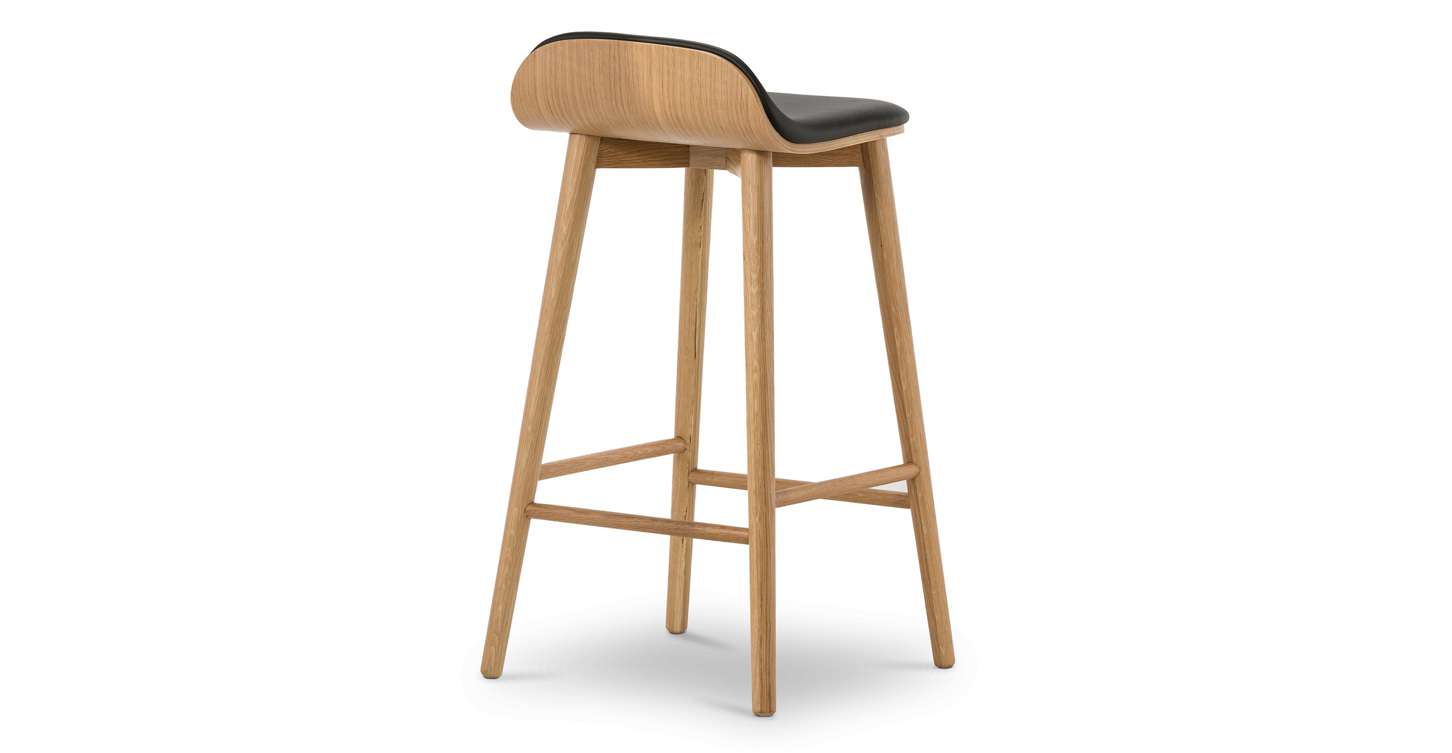 Notello Leather Counter Stool - Modern Bar Stool with Adjustable Height, PU Leather Seat & Metal Base - Perfect for Kitchen Island, Breakfast Bar & Home Decor
