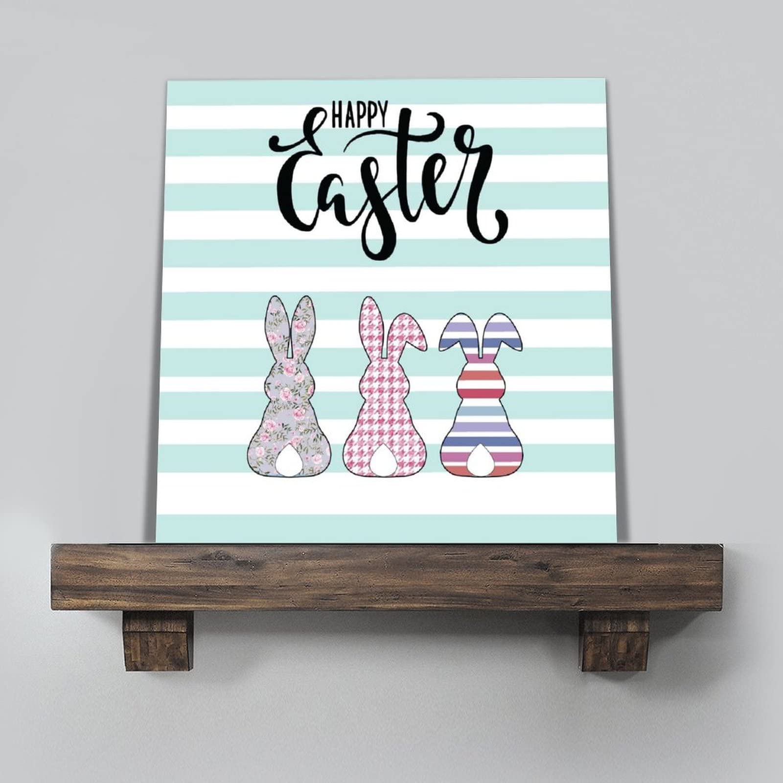 Rustic Wooden Wall Decor - 10x10 Inch Easter Wreath Hanging Sign for Porch, Tree & Home Decoration | Perfect for Spring Decor, Farmhouse Style & Holiday Gift Giving