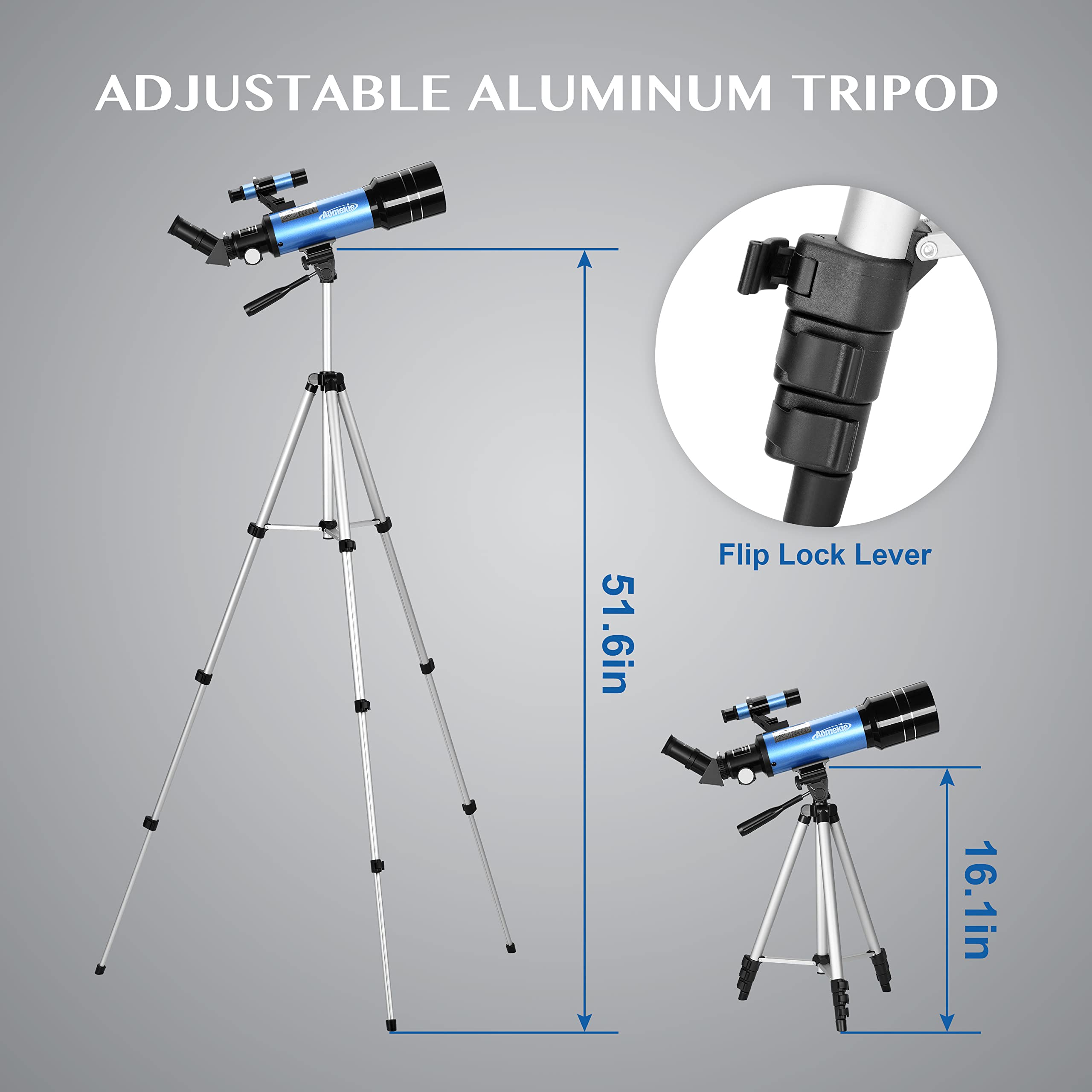 AOMEKIE 40070 70mm Astronomical Telescope for Adults & Kids - Beginner Astronomy Telescope with Adjustable Tripod, K6/25 Eyepieces & Phone Adapter - Perfect for Stargazing, Moon Observation & Outdoor Exploration