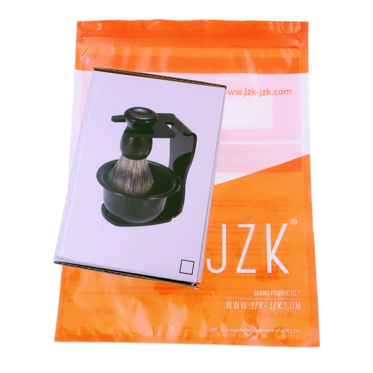 JZK 3-in-1 Shaving Brush Kit for Men - Shaving Frame Base, Soap Bowl & Hair Shaving Brush - Premium Grooming Set for Smooth Shaving & Beard Care - Perfect for Home, Travel & Barber Shop Use