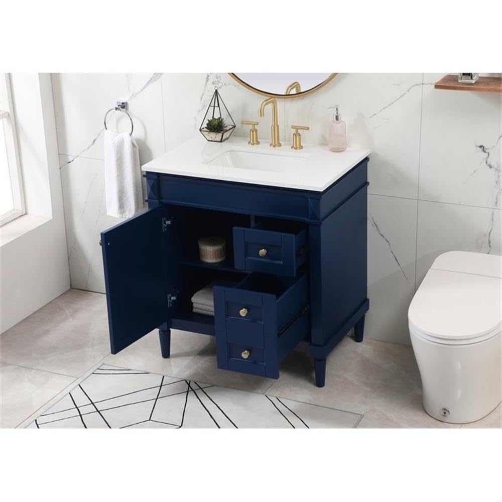 32 Inch Modern Bathroom Vanity with Sink - Elegant Blue Storage Cabinet for Bathroom Organization | Perfect for Small Spaces, Apartments & Home Decor
