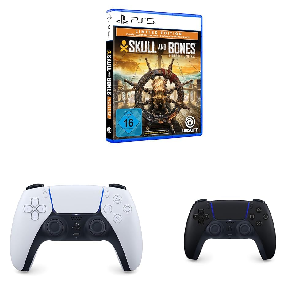 Skull and Bones Limited Edition PlayStation 5 Bundle with DualSense Wireless Controller (Midnight Black) - Exclusive at Amazon - Perfect for Gaming Enthusiasts & Collectors