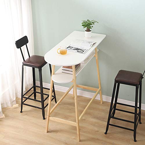 Nordic Style Solid Wood Bar Table Set - Modern High Top Bar Table with Chairs, Balcony & Narrow Space Dining Furniture for Home, Restaurant, or Cafe Use