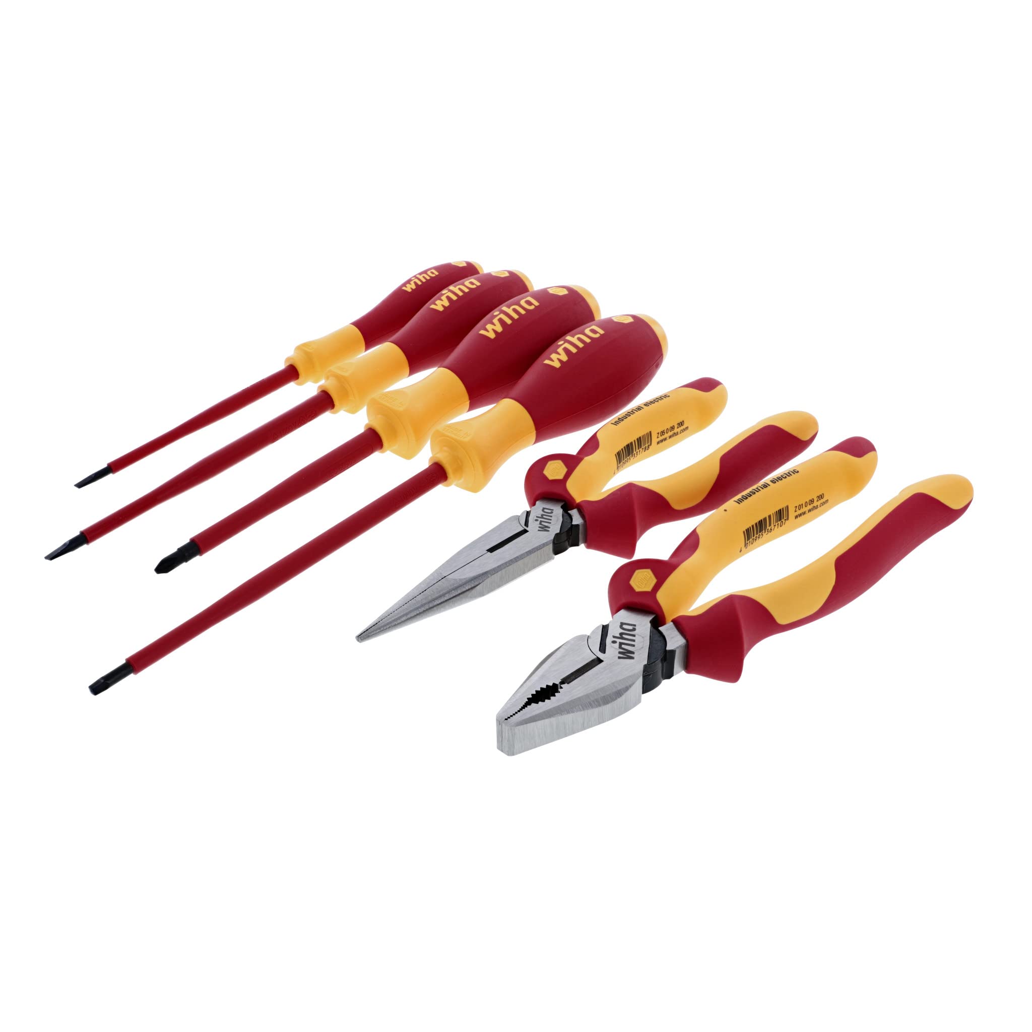 Wiha 32984 6-Piece Insulated Industrial Pliers & Screwdriver Set - Heavy Duty Electrical Tools for Electricians & DIY Home Repairs