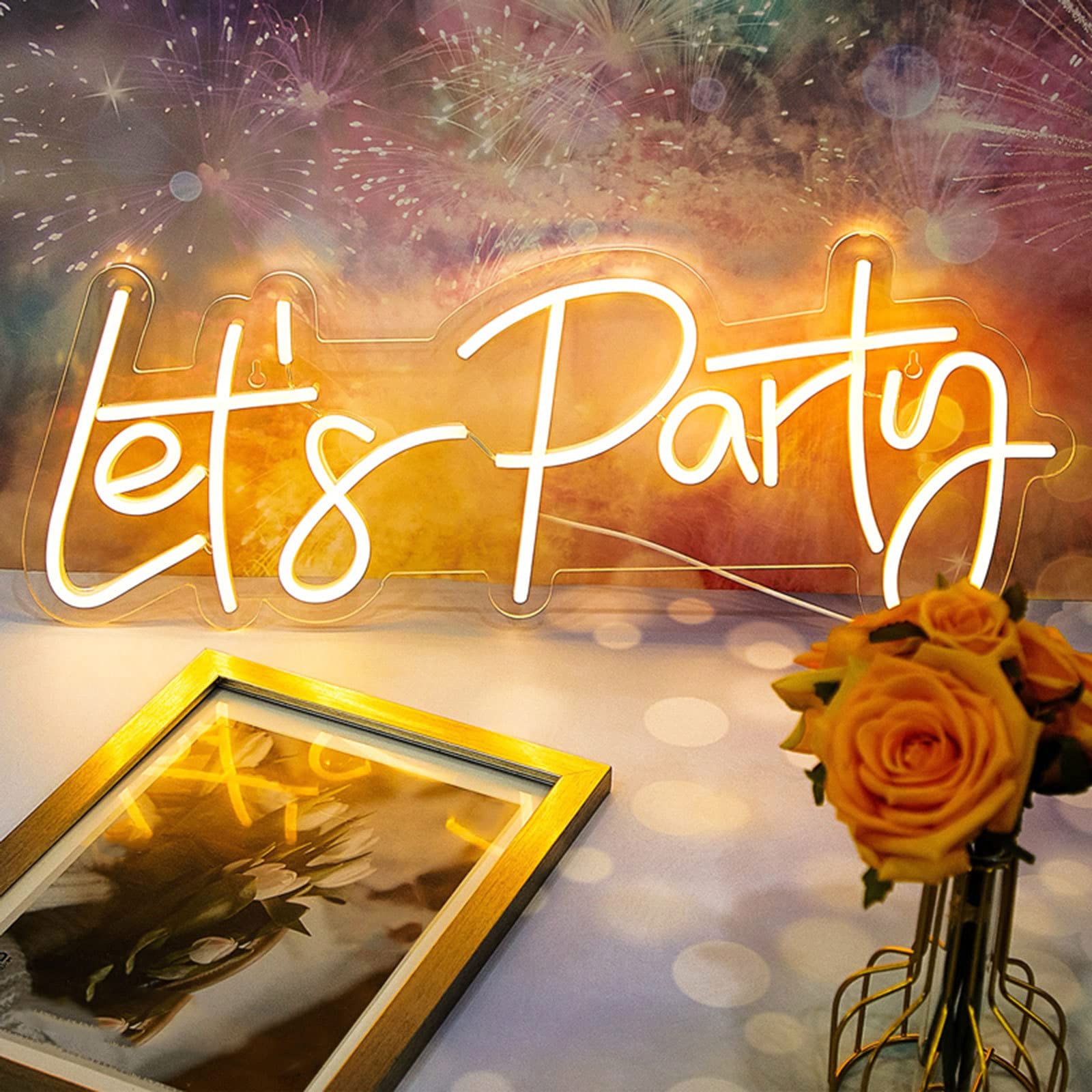 Yenisai USB LED Neon Signs - Custom Neon Light Wall Decor for Bachelorette Party, Restaurant, Bar & Nightclub - Warm White Night Lights - Perfect for Home Decor, Wedding Decorations & Birthday Parties