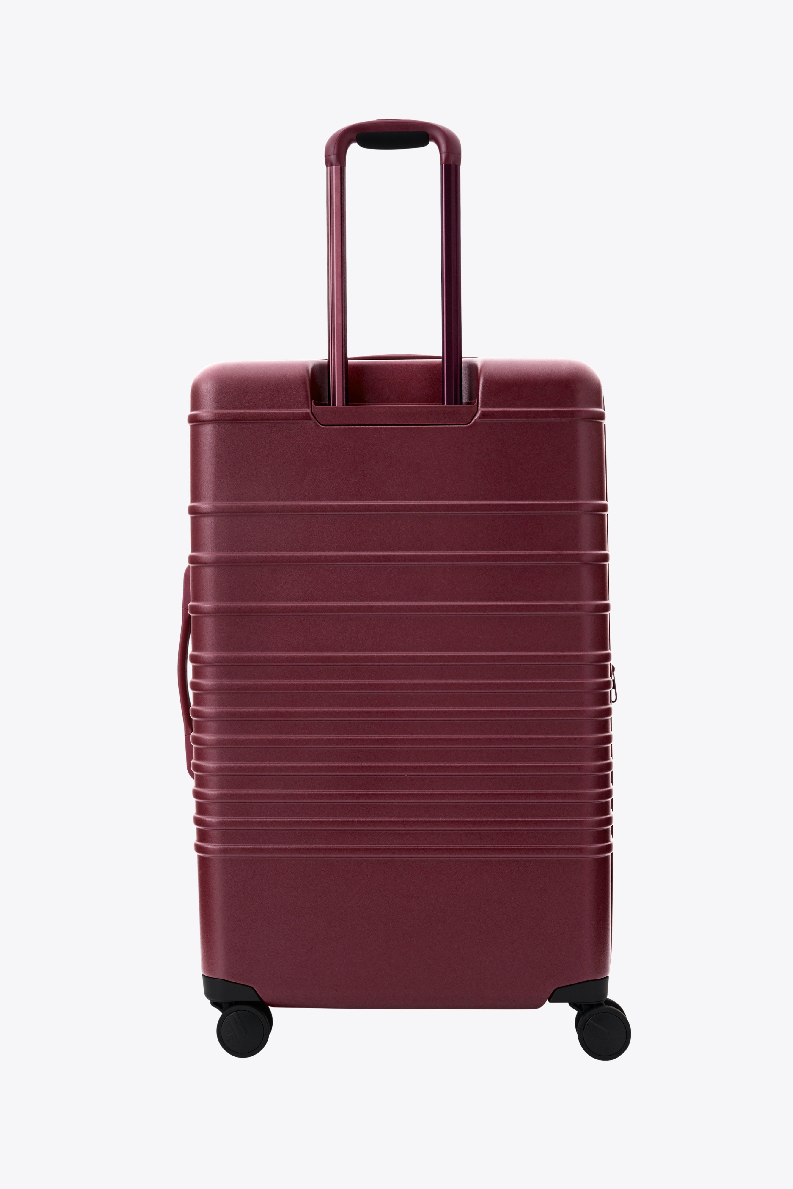 Large Burgundy Check-In Roller Suitcase - Spacious Luggage for Air Travel & Business Trips