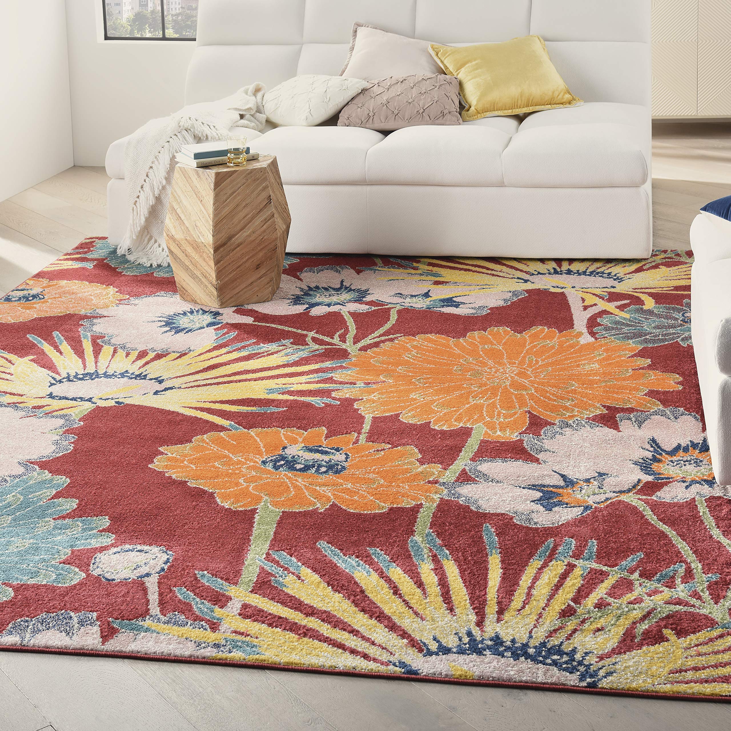 Nourison Allur Red Multicolor 7'10