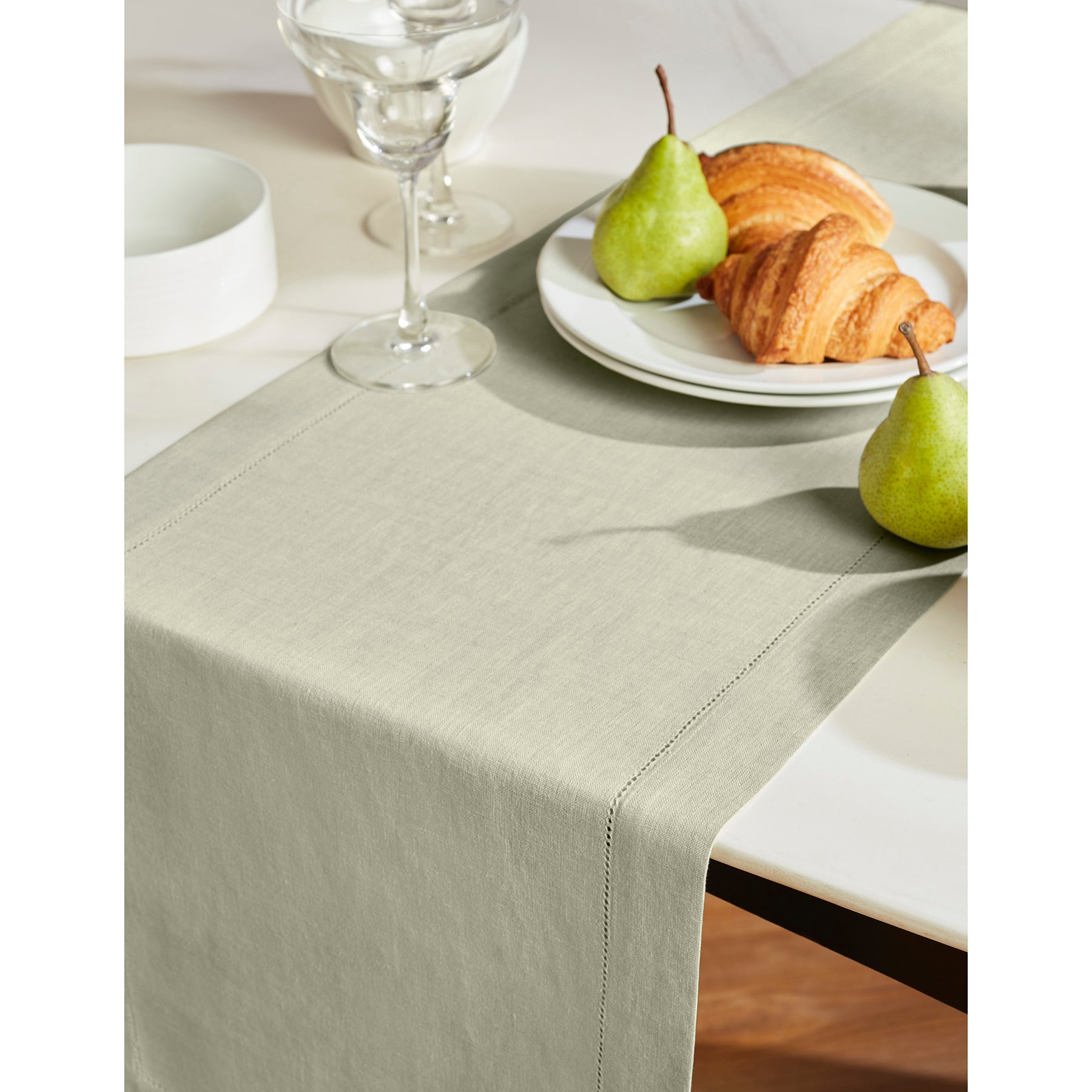Sonoma Hemstitch Table Runner - Elegant Linen Table Decor for Dining & Special Occasions | Perfect for Weddings, Holidays & Home Decor